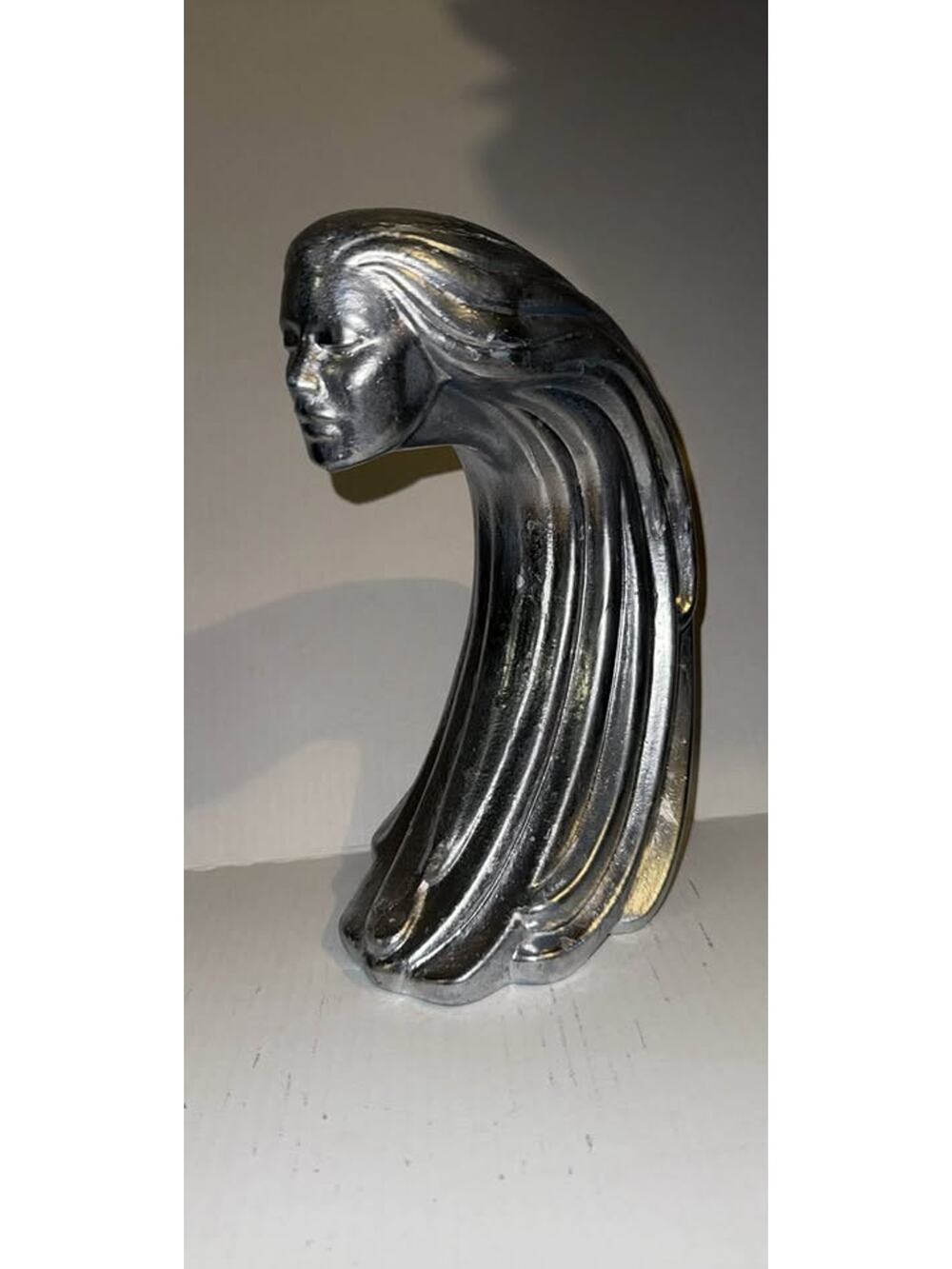 Vintage 80's Woman of the Wind Sculpture Statue Art Deco Style Decor
